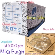 [1 Box] Mika Burger contains 1,500 pcs Mika Hamburger Send HB01 contains 1500 Burger Box/ Burger Tra