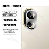 Redmi A5 POCO C71 Metal Ring Camera Lens Protection POCO C71 RedmiA5 4G Tempered Glass Full Cover Fi