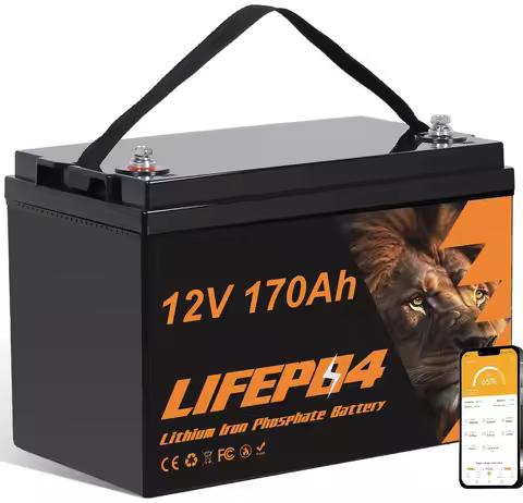 12.8V 170Ah LiFePO4 Lithium Battery BCI Group 31, Rechargeable Deep Cycle Batteries with 150A BMS, 8