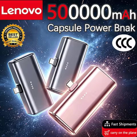 Lenovo Mini 225W Fast Charging Power Bank 500000mAh USB C Portable Charger For iPhone 16 15 Android 