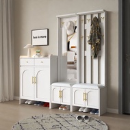 ST/ Doorway Shoe Cabinet Clothes Rack Integrated with Mirror Household Shoe Changing Stool Hall Cabinet Shoe Cabinet Clo