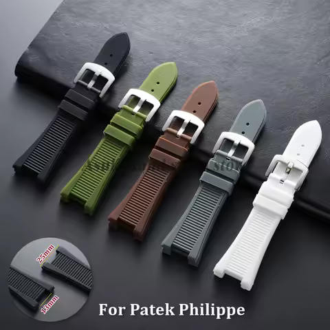 25*13mm Silicone Watch Strap For Patek Philippe For Nautilus 5711/5712/5726/5980 Band Concave Interf