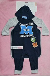 香港迪士尼樂園怪獸大學12-18個月嬰兒連身衣套裝Hong Kong Disneyland  Munsters university  3 piece  baby set 6-9 month stel