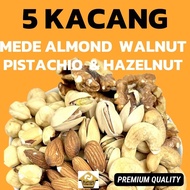 TRAIL MIX 5 NUTS 200G CASHEW NUTS ALMOND PISTACHIO HAZELNUT WALNUT (PREMIUM QUALITY DIETCemilan)