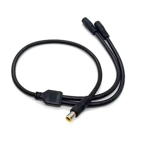 1pc DC 8mm 7.9mm x 5.5mm 7909 Y Splitter Adapter Cable 14AWG Male to 2 Female Power Cord for Portabl