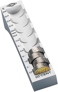 Wedo 160705037 Münzrille Plastic 0.5 Euro 50 Cent for 65 Coins with Tags 18 x 4.5 x 3.75 cm, Grey