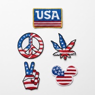 Character flag embroidery emblem, USA flag embroidery patch, computer patch