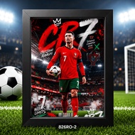 Ronaldo CR7 Football Poster Picture Frame – Super Beautiful Room Decor, Desk, Wall Hanging (Printed 