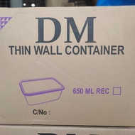 sale 1 Dus Thinwall DM 650Ml Food Container Persegi Panjang Food Grade