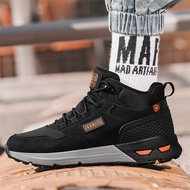 吉普（Jeep）男鞋冬季加绒保暖户外棉鞋高帮休闲鞋子男雪地靴 5039606277 黑桔红 42