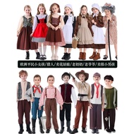 christmas outfit christmas outfit for kids European Medieval Civilian Costume Boys Girls Farm Costum