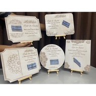 Engrave Wooden Plate (Include Stand) Engrave Aku Terima Nikah / Ijab & Kabul / Wedding / Mas Kahwin 