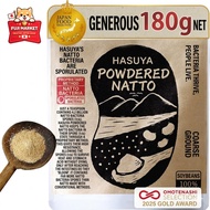 Hasuya Natto Powder - Live Bacteria, Unprocessed, 180g Organic and Mulberry Leaf Option