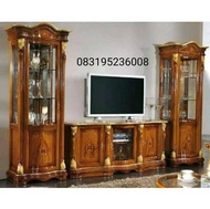 1 SET BUFET TV KAYU JATI