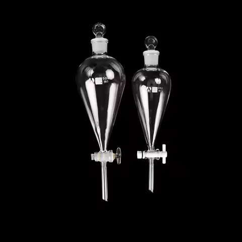 60ml-1000ml Lab Pear-Shaped Glass Separatory Funnel Separating Separation Used to Eurify Essential O