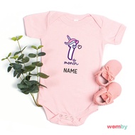 WOMBY Rompers PINK Milestone 7months-12months [ADD NAME]