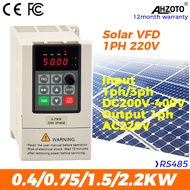 Solar VFD 220V 0.4KW 0.75KW 1.5KW 2.2KW Single-phase 220V 3ph 380V Motor Speed Controllers Inverter