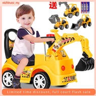 Kids Construction Excavator Ride On Push Car with Music Toys for Boys