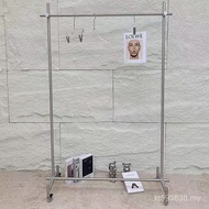 Floor-standing Display Stand Display Stand Simple Wheeled Removable Hanger Women's Stainless Steel C