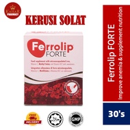 [Kaisar Farmasi] Ferrolip FORTE 补铁复合维生素补充剂 柠檬味 | 1 Box/30 Sachets | Physical recovery, postpartum co