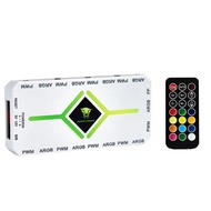 Jungle Leopard ARGB Hub ( 5V 3PIN ARGB + 4 Pin PWM ) PC Case CPU Fan Controller Remote Light Sync AR