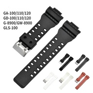 Rubber Watchband For G Shock 16mm Replacement Strap GD GLS GA-100/110/120/150/200/300 GW8900 Black S