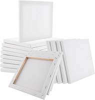 15-Piece 100% Cotton Canvas Set, 20 x 20 cm, White Artist Stretcher Frame, Canvas, for Painting, Aci