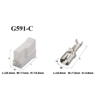 G911-2-hole white 6.3mm car wire connector