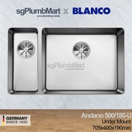 Blanco Andano 500/180U Stainless Steel Kitchen Sink  sgPlumbmart x Blanco Germany