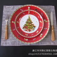 European American Christmas Tableware Ceramic Western Food Plate Christmas Plate Club Buffet Steak P