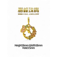 SF 916 Wreath Butterfly花圈蝴蝶吊坠/100%AU916GOLD(HD480)