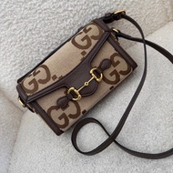 Gucci横版手機包 大logo焦糖老花1955 98新配件塵袋