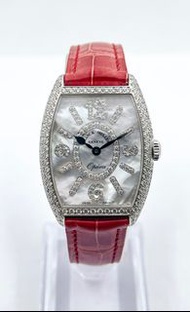 FRANCK MULLER/法蘭克穆勒 SUNRISE 7502QZ OPERA MOP D CD 白金貝母面鑲鑽腕錶 #HK10423