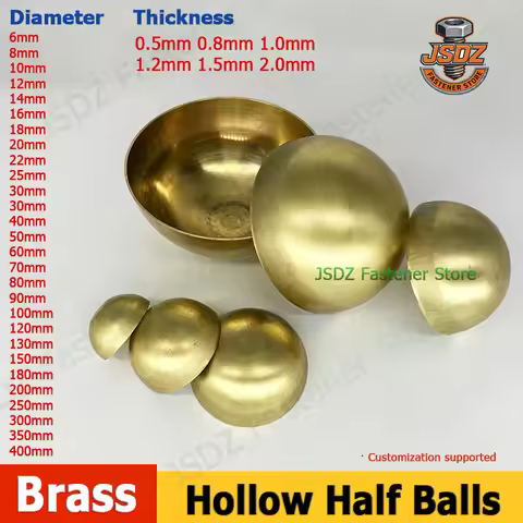 1-10pcs Brass Hollow Hemisphere OD 6-400mm Semisphere Decoration Sealing Plug Pure Copper Half Balls