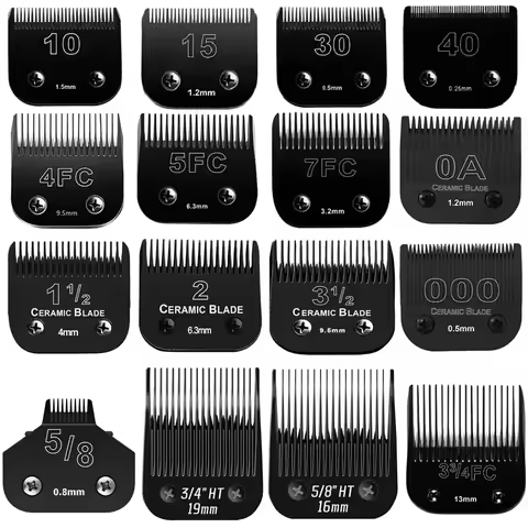 10#,30#,15#,4FC#,5FC#,7FC# Black Dog Grooming,Detachable Pet Clipper Blade Compatible with Wahl KM,M