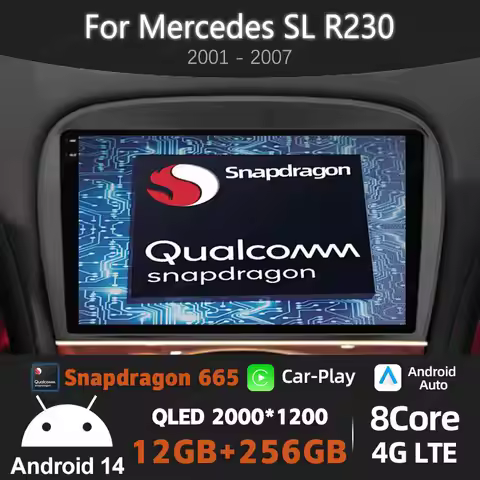 Android 15 Car Radio For Mercedes SL R230 SL350 SL500 SL55 SL600 SL65 2001 - 2007 DSP BT 5G WIFI 4G 