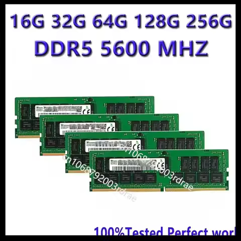 100%test M321R8GA0PB0-CWM 64GB DDR5 5600MHZ 1.1V RDIMM 2R X 4 （4G X 4）x 40 288pins Support AI Server