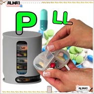 ALMA Pill Box, Vitamin Storage Big Capacity Pill Medicine Box, Portable 7 Days 4 Grids Medicine Storage Boxes Home