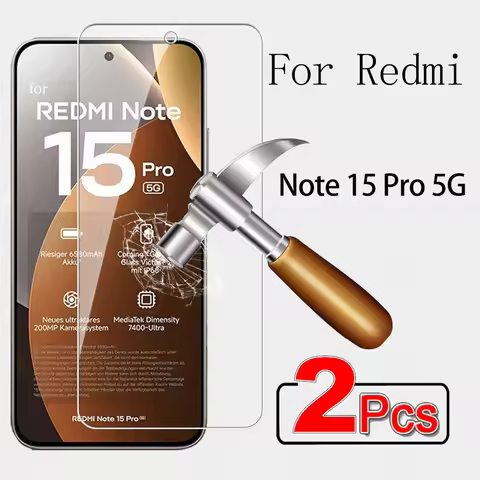 2Pcs For Redmi Note 15 Pro Tempered Glass Cover Xiaomi Redmy Note15Pro Screen Protector Case Friendl