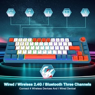 GamaKay LK67 Wireless Mechanical Keyboard 67 Keys RGB Gateron Switch Hot Swappable 65% Programmable Triple Mode Wired bluetooth 5.0 2.4GHz NKRO PBT XDA Profile Keycaps Gaming Keyboard with Rotate Button Custom Keyboard