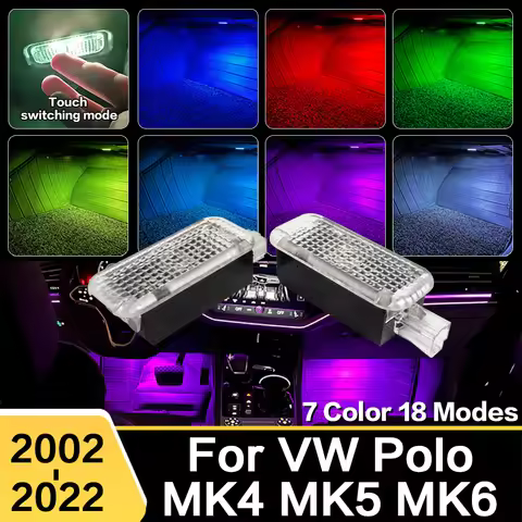 LED Car Atmosphere Lamp Footwell Light Bulbs Interior Accessories For VW Polo 9N 6R 6C 2002 - 2022 2