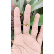 6k Gold Bamboo Cross Ring