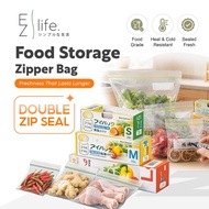 Beg Plastik Zip Kunci Sendiri EzLife Fresh Zipper Bag Reusable Double ZipLock Seal Bag Food Storage 