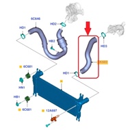 AB396K683CE ABS Intercooler Hose Radiator Pipe Charger Air Hose Black Intercooler Hose for Ranger T6