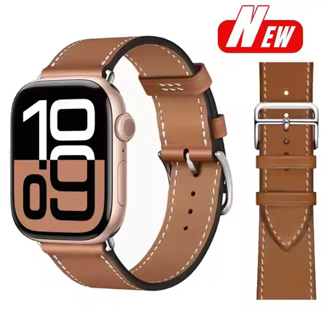 Leather Watch Straps for Apple Watch band 46mm 44mm 49mm 45mm 42mm 40mm 38/41mm bracelet iWatch seri