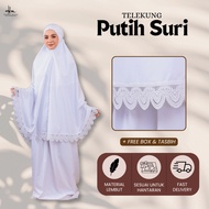 [CLEARANCE STOCK] Hanna Mirae Telekung Putih SURI Silky Cotton Sejuk Lembut Ironless Hantaran Hadiah
