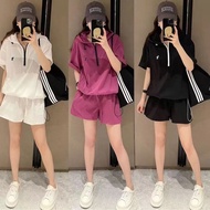 Women's Lightweight Breathable Shortsuit - Fashionable Two-Piece Set | Ideal for Leisure Sports