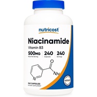 Nutricost Niacinamide (Vitamin B3) 500mg, 240 Capsules -, Gluten Free, Flush Free Vitamin B3