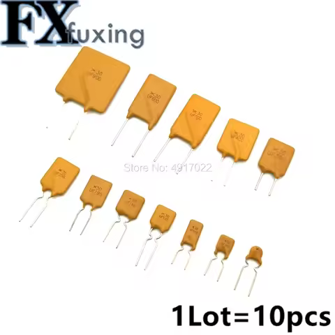 10PCS JK30 Plug in Self Resettable Fuse PPTC RUEF 30V 0.5A 0.9A 1.1A 1.35A 1.6A 1.85A 2.5A 3A 4A 5A 