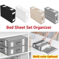 屯京 - [白色] 床單收納盒 布藝可視窗收納盒 拉鍊折疊毛毯整理盒 衣櫃床品收納 [平行進口]